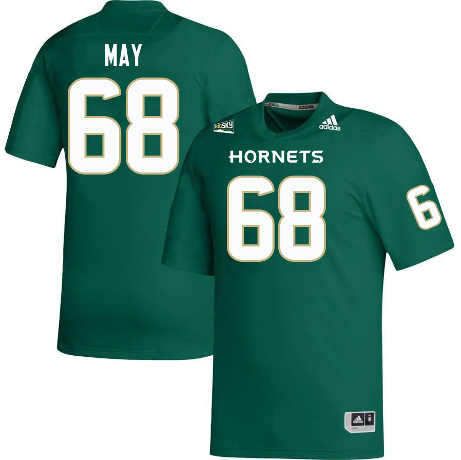 Sacramento State Hornets #68 Davis May College Football Jerseys Stitched Sale-Green